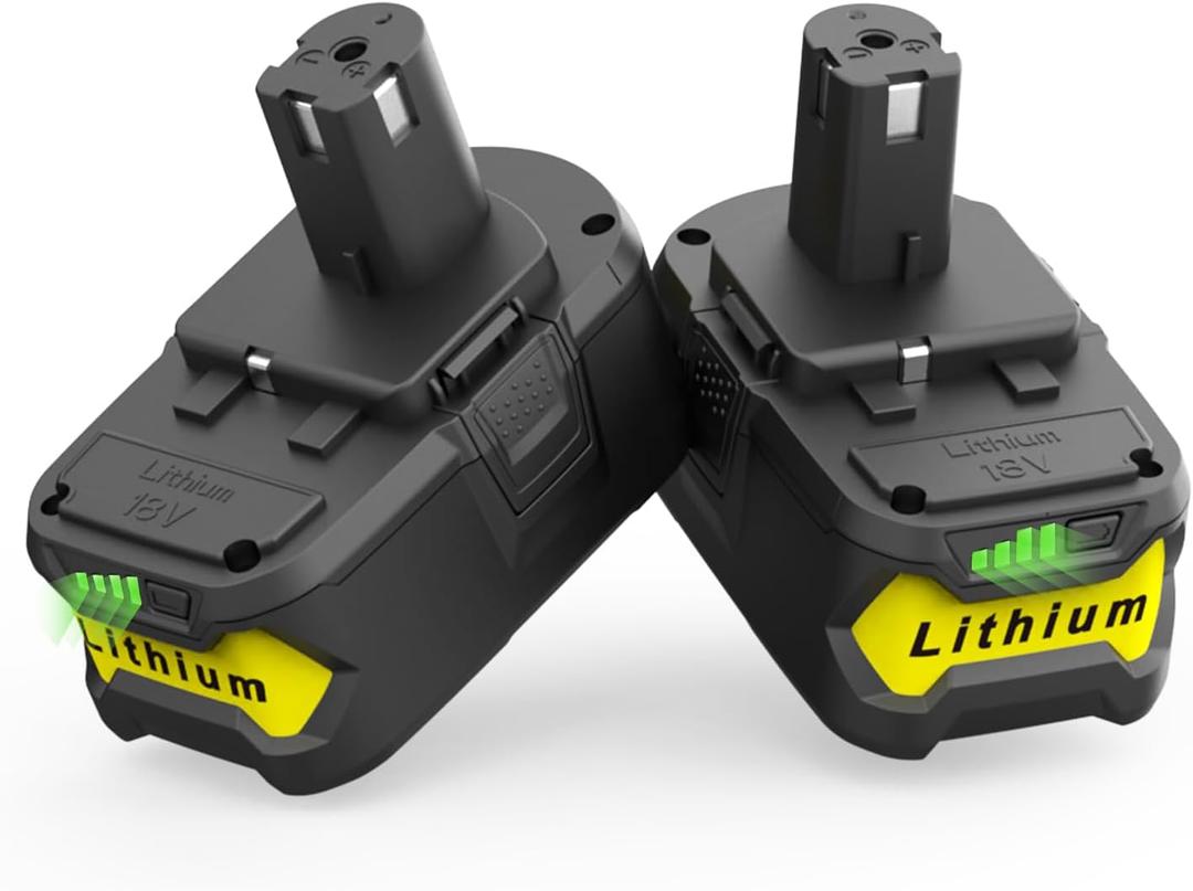 Powilling 2Packs 6.5Ah Battery Replacement for Ryobi 18V Battery, 18 Volt Lithium ion Batteries Compatible with Ryobi 18V Cordless Tools P108 P107 P105 P104 P103 P102
