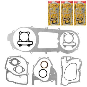3-Pack 57.4mm/2.25" Complete Long Case Engine Gasket Set for 150cc Chinese GY6 4-Stroke 152QMI 157QMJ Engine Scooter Moped ATV Go Kart