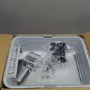 Stainless Steel Cat Litter Box, Odor Free Metal Litter Box with High Sides Lid, Open Top Low Entry Litter Pan Include Scoop Easy Cleaning Anti-Scratch Kitty Cat Box Anti-Urine Leakage, Non-Sticky, M, Light Grey(17.5 in)