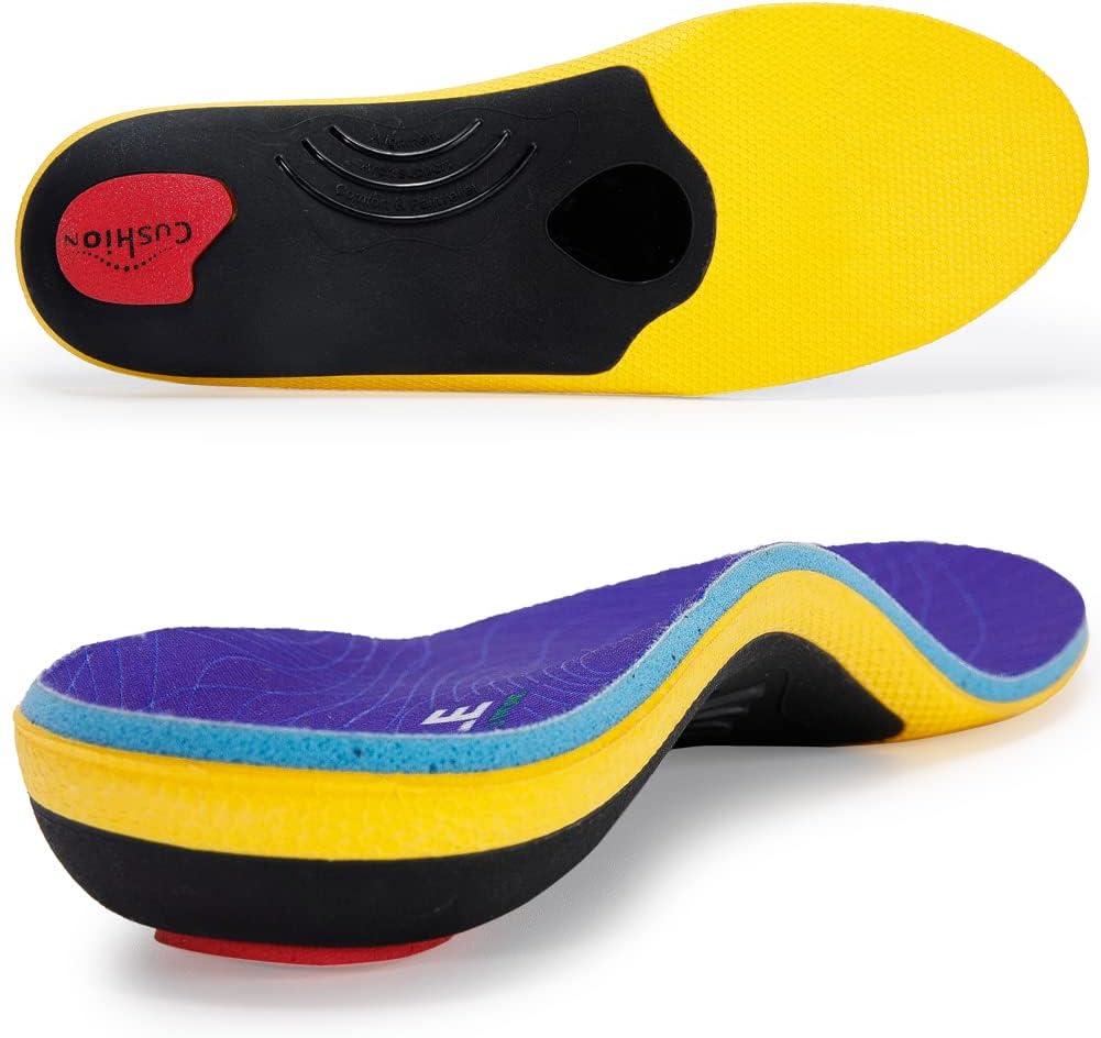 VALSOLE Heavy Duty Support Pain Relief Orthotics - 220+ lbs Plantar Fasciitis High Arch Support Insoles for Men Women, M10-10.5/  W12-12.5