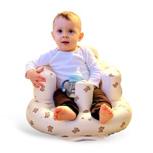 Baby Inflatable Seat for Babies 3-36 Months, Built in Air Pump Infant Back Support Sofa Toddler Chair for Sitting Up, Baby Floor Seater Gifts (Bear Cub) (Bear Club)