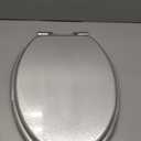 Angel Shield Glitter Toilet Seat Molded Wood Toilet Seat, Quiet Close with Quick Release Adjustable Hinges 45x37cm Oval, Fits EU Bottom-Mount Toilets (Silver Glitter)