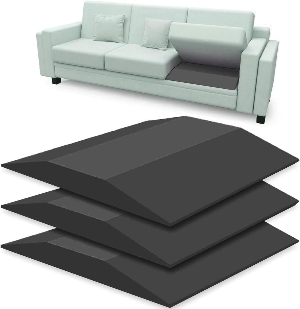 Sofa Couch Cushion Support for Sagging Sofas Repair Trapezoidal Furniture seat High Rebound, Firm Couch Support Under Cushion Sag Repair, Black Set of 3