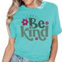 Always Be Kind Shirt Kindness Shirt Be Kind Women T-Shirt Inspirational Quotes Tees Inspirational Tops (Blue, S)