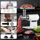 Electric Meat Grinder for Home Use, 2800W Peak Power, Heavy Duty Metal Body with Auto-Reverse, 2 Blades & 3 Grinding Plates, Sausage Stuffer & Kibbeh Kit, Easy Clean, White