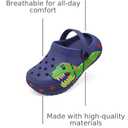 FolHaoth Boys Girls Toddler Clogs Little Kids Slip on Slides Slippers Cute Cartoon Dinosaur Tyrannosaurus rex Pattern Garden Shoes Summer Indoor Outdoor Beach Pool Water Sandals (Blue)