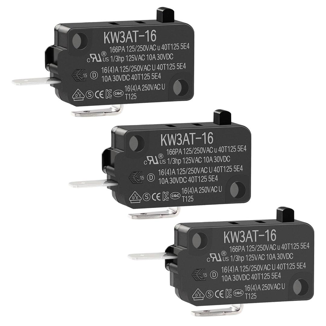 KW3AT-16 Microwave Oven Door Switch 16A 125/250V Door Interloc for KW3A, KW3A-16 (2 Open and 1 Closed)
