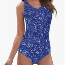 One Piece Swimsuit Women Criss Cross Back Color Block Print Bathing Suits Athletic Modest Swimwear XL