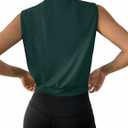 SOFIA'S CHOICE Women Workout Crop Tank Tops Cropped Sleeveless Muscle Shirt Gym Yoga Running (Green, L)
