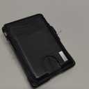 umoven Wallet for Men with AirTag(iOS Only), Mens Metal Wallet Minimalist with Money Clip & ID Window, Slim Leather Slots RFID Blocking Bifold Wallet, Smart Pop Up Credit Card Holder Wallet (Black)