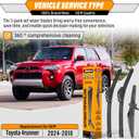 AUTOBOO 24"+20" Windshield Wipers with 12 Inch Rear Wiper Blade Replacement for Toyota 4runner 2010 2011 2012 2013 2014 2015 2016 2017 2018 2019 2022 2023 2024 -Original Factory Quality (Pack of 3)