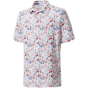 Men's Golf Polo Shirts Dry Fit Short Sleeve Print Performance Collared Polo Shirts, 3XL