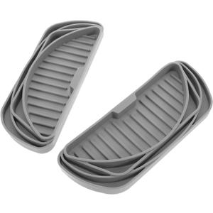POPETPOP 2Pcs Refrigerator Drip Tray Catcher Non Slip Silicone for Fridge Spills Semi Circular Design Easy to Clean Drainage Collector Grey for Water Dispenser Use