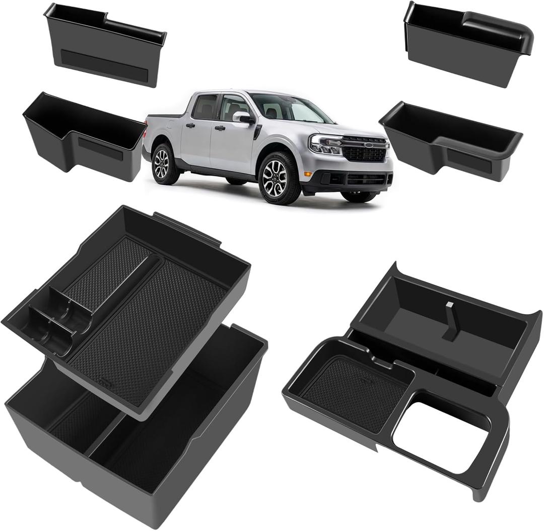 7pcs Center Console Storage Organizer Sunglass Holder for Ford Maverick 2022-2026, with Door Handle Storage Organizer, Center Console Armrest Organizer Set Fit Maverick Accessories