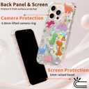 Compatible with iPhone 16 Pro Max Case,with [Soft Slim][Camera Protection] Cute Kawaii Shiny Aesthetic Phone Cover Anti-Yellowing Shockproof Protective Cover for Women Girl-Dinosaurs