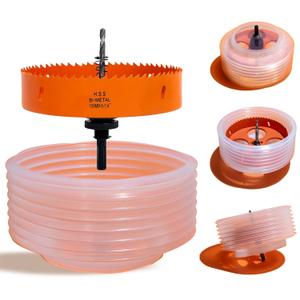 6-1/4 Hole Saw for Recessed Lights, 6.25 Inch Hole Cutter with Dust Bowl Catcher for Led Recessed Lighting 6 Inch and Wood Metal Drywall, Bi-Metal Construction