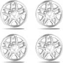 18 inch Chrome Silver Wheel Skins for 2007-2021 Toyota Tundra Fits Factory Steel Wheels 42601-0c041, 5 Spoke Snap on Hubcaps Wheel Covers 4 Pack