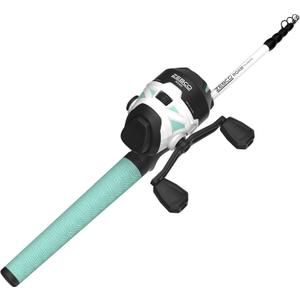 Zebco Roam Telescopic Fishing Rod and Spinning or Spincast Fishing Reel Combo, Durable 6-Foot Fiberglass Rod with ComfortGrip Handle, Pre-spooled with Zebco Cajun Fishing Line, 30