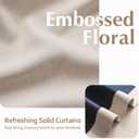 FMFUNCTEX 100% Blackout Taupe Curtains for Bedroom, Emboosed Textured Floral Curtains 84 Inches Long for Living Room, Thermal Insulated Curtain, Farmhouse Drapes Room Darkening Grommet 2 Panels