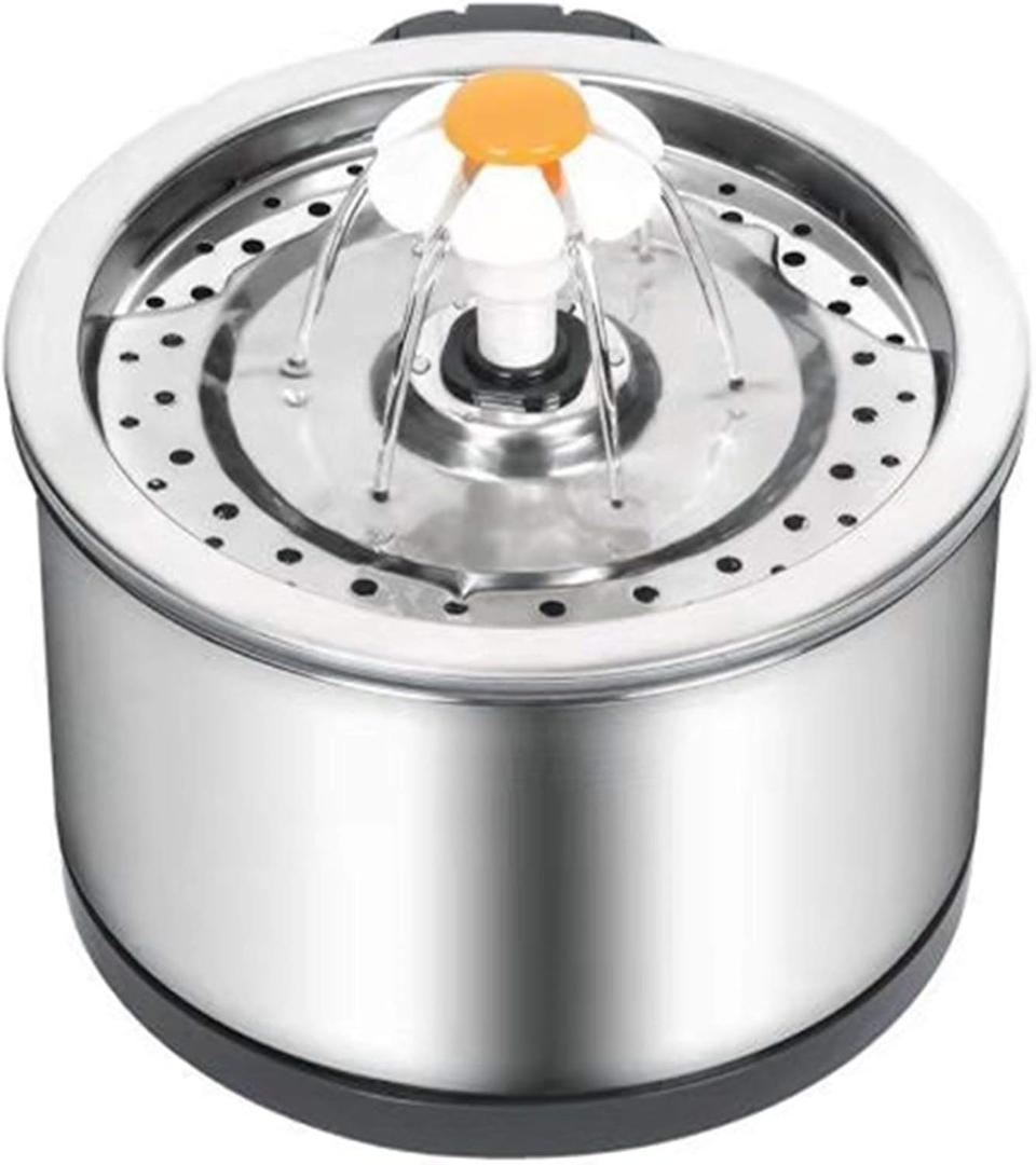 Ofat Home Cat Drinking Fountain, Pet Water Fountain Stainless Steel, 84oz/2.5L Cat Fountain with 1 Replacement Filters for Cats,Dogs,Other Pets