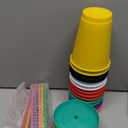 Sieral Cups with Straws and Lids Kids Tumbler with Straw Reusable Water Bottle Iced Coffee Travel Mug Adults Plastic Cups for Parties 16 oz(Fresh Colors,15 Pack)