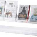 36" x 4.7 Acrylic Floating Bookshelf, 5mm Thick Crystal Clear Wall Ledge Shelf Wall Mounted Shelves for Books, Pictures, Phones, Small Toy Storage (2)