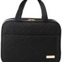 HOTOR Travel Toiletry Bag w/Hanging Hook - Spacious Toiletry Bag Essentials for Women & Men, Makeup Bag/Big Comparment, Waterproof for Travel Accessories, Medium, Black