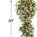 Artificial Bougainvillea Tree -5FT Faux Bougainvillea Tree with Realistic Flowers, Tall Fake Flower Tree for Indoor or Outdoor Decor, Silk Floral Plant for Living Room, Porch, Garden (Pink/White)
