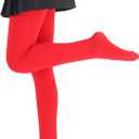 EVERSWE Girls Winter Warm Fleece Lined Tights Thick Dance Tights (Red)