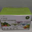 16oz Glass Meal Prep Containers, Airtight 2 Cup Glass Storage Containers with Lids, Heat-Resistant BPA-Free Borosilicate Glass Soup Container for Leftover, Microwave, Dishwasher&Freezer Safe (4 Packs) (Multicolor+Clear)