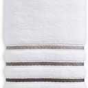 Bath Towels Set for Bathroom Luxury 6-Piece Cotton Towels, Soft Absorbent & Quick Dry, 600 GSM Bath Towels for Bathroom, Hotel Spa Quality (2 Bath, 2 Hand, 2 Washcloths, White Grey Stripe)