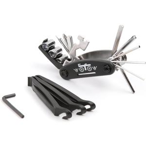 WOTOW Bike Repair Tool Kit, 16 in 1 Bicycle Multitool with Tire Levers Hex Spoke Wrench, Multi Function Accessories Set for Road Mountain Bikes