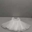 KAQININI Flower Girl Dress Formal Toddler Fancy Elegant Tulle Satin Dress Wedding Guest Party Birthday Baby Girl Prom Ball Gown for Infant Size 9-12 M