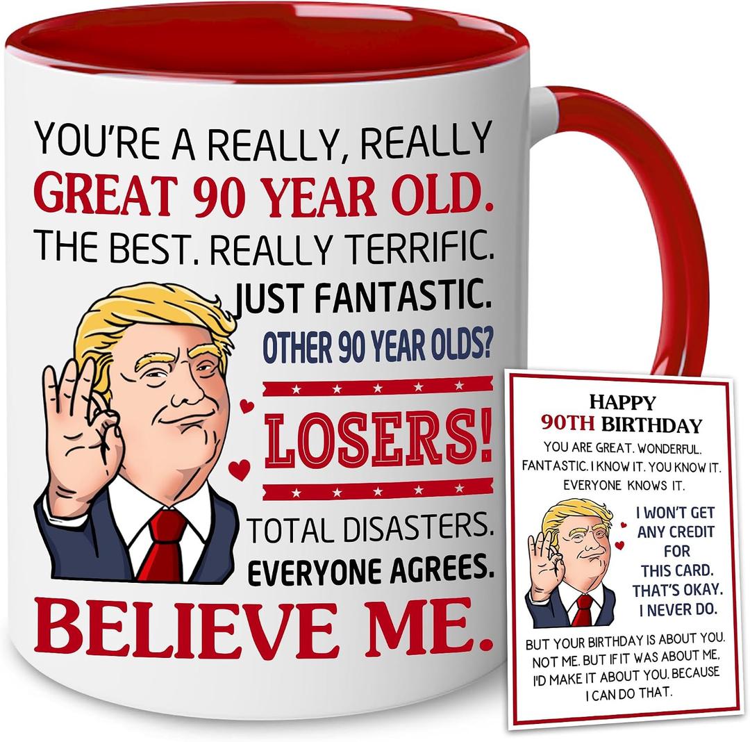 BECHUSKY 90th Birthday Gifts For Men Women - 1936 Birthday Gifts Ideas - 90th Mug For Grandma, Grandpa - 90 Years Old Mom, Dad - Turning 90th Present - 1936 Gift - Present for 90 year old Women, Men