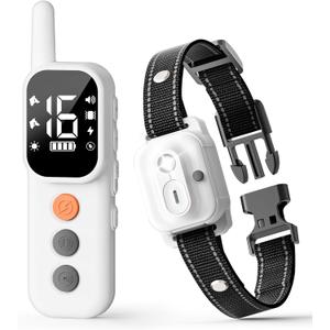 Dog Shock Collar - 3300 FT Dog Training Collar with Remote, IP67 Waterproof, 4 Training Modes Lighting, Beep, Vibration, Safe Shock, Dual Channel E-Collar with Safety Lock for All Breed (8-120LBs)