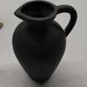 ROLLSCERAY Rustic Ceramic Vase, Farmhouse Vase with 2 Handles, Black Pottery Vases, Boho Decorative Flower Vases for Home Decor, Table, Living Room, Shelf Decor, 9.3 Inch
