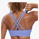 CRZ YOGA Women's Strappy Sports Bras Fitness Workout Padded Yoga Top Criss Cross Back Cami,S
