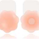 Sticky Bra for Breast Lift Pasties Nipple Covers Invisible Silicone Adhesive Bra Petals Stick on Bra (1 Pair Skin H(12cm, for Cup D+))