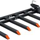 SPECRAFT Heavy-Duty 6-Tine Clamp on Pallet Forks for Tractor Forks Over 60”, 4000 lbs Capacity for Tractor Loader Skid Steer, Double Nut Construction, to Clean Debris, or Yard Waste, Black