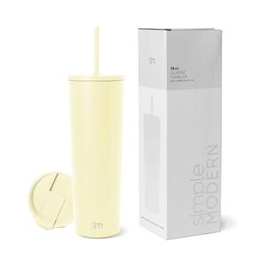 Simple Modern Insulated Tumbler with Lid and Straw | Iced Coffee Cup Reusable Stainless Steel Water Bottle Travel Mug | Gifts for Women Men Her Him | Classic Collection | 28oz | Buttercup