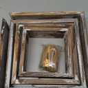 J JACKCUBE DESIGN Wall Decor Floating Hanging Square Shelves Wall Mounted Rustic Wood Cube Display Shelf Shadow Boxes Decorative Boho Home Dcor for Living Room, Bedroom, Office, Set of 4 - MK571A