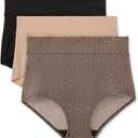 Warner's Women's Blissful Benefits Dig-free Microfiber Brief 3-pack Rs9043w, Large