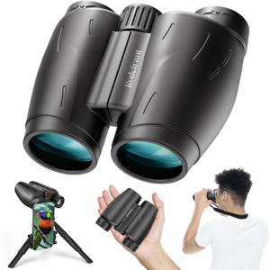25x30 Professional Large Eyepiece Binoculars for Adults - Complete Kit with Phone Adapter, Tripod Adapter, Waterproof and Compact for Outdoor Adventures (Black)