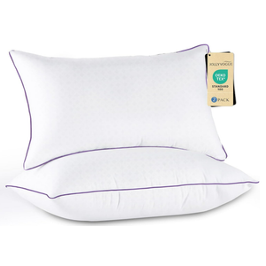 JOLLYVOGUE Pillows Queen Size Set of 2, Medium Supportive Bed Pillows with Super Soft Down Alternative Fill, Luxury Fluffy Hotel Quality for Side, Back, and Stomach Sleepers