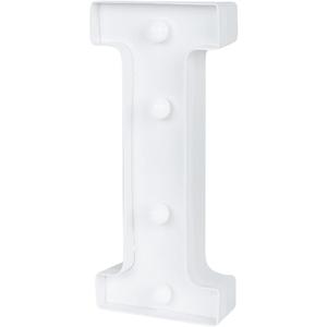 Restaurantware Illumify 5.4 x 1.2 x 8.7 Inch Light Up Letter 1 Durable Marquee LED Light - Letter I Touchproof White Plastic Party Light Keyhole Slot For Parties Weddings Or Special Events