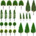 MOMOONNON 25pcs Model Trees Train Scenery Mixed Miniature Trees Artificial Wargame Fake Tree Model Railroad Diorama Supplies Scenery Landscape