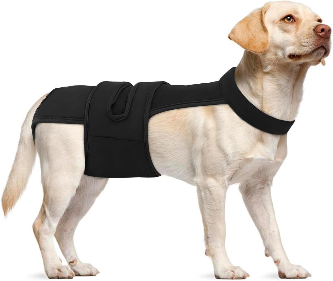 Dog Diapers Female Reusable Washable Period Diaper with Suspender,Adjustable Dog Panties Anti-Harassment, Doggie Diapers for Incontinence, Heat Cycles, or Senior DogsXS-XL (Black)