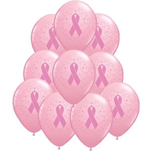 Artisan Owl Set of 10 Pink Ribbon Breast Cancer Awareness Latex Balloons