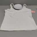 POSHDIVAH Women Sports Bra Longline Padded Tank Top Naked Feeling Workout Fitness Running Yoga Tops (Large, White)