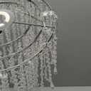 Cioceen Acrylic Chandelier Shade, Ceiling Light Shade Beaded Pendant Lampshade with Crystal Beads and Chrome Frame for Bedroom, Wedding or Party Decoration, Diameter 8.7'' 3 Tiers